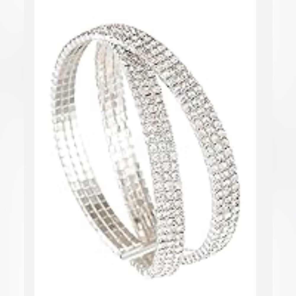 Elegant Silver-Tone Rhinestone Women's Bracelet J200